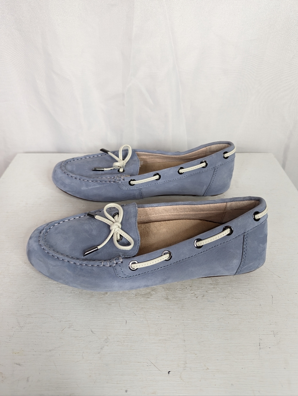Vionic Honor Virginia Light Blue Leather Driving Loafers Boat Shoes -To Size 7.5 - Picture 5 of 9